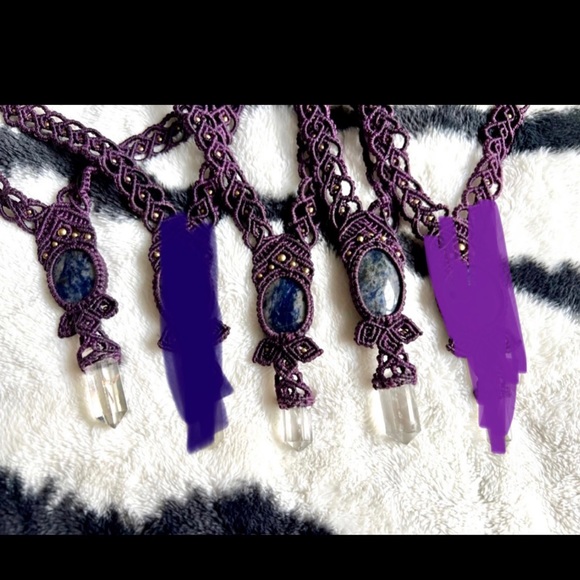 Sodalite + ST Quartz Hemp Necklace - Picture 6 of 6